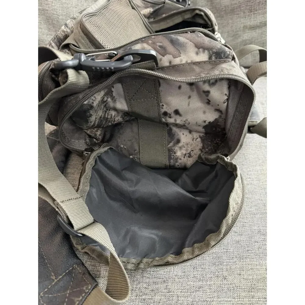 Cabelas Camo Catch All Gear Bag Weather Resistant Pockets Fishing Hunting Strap